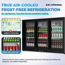 11.4 Cu.Ft Back Bar Cooler 53.2" W Glass Sliding Door Bar Fridge With LED Lighting