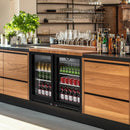 7.4 Cu.Ft Back Bar Cooler 35.4" W Glass Sliding Door Bar Fridge With LED Lighting