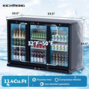 11.4 Cu.Ft Back Bar Cooler 53.2" W Glass Door Bar Fridge With LED Lighting