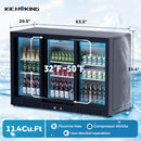 11.4 Cu.Ft Back Bar Cooler 53.2" W Glass Sliding Door Bar Fridge With LED Lighting
