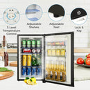 Mini Fridge for Bedroom, 1.78 cu.ft 110V Quiet Fridge with Lock, Small Silent Compact Refrigerator for Dorm RV Hotel Office, Noise Absorption, Black