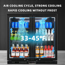 Back Bar Cooler with 2 Glass Doors, Under Counter Beverage Refrigerator, 7.4 cu.ft Mini Fridge Cooler with LED Lighting for Soda Drinks, Beer, Wine