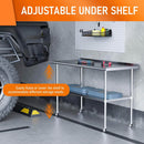 HOCCOT 24" X 60" Stainless Steel Prep & Work Table with Adjustable Shelf, with Backsplash and Wheels
