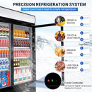 49 Cu. Ft Merchandiser Refrigerator Glass Door Commercial Beverage Refrigerators With LED Light Box