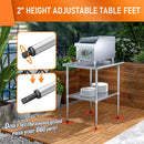 HOCCOT Stainless Steel Table for Prep & Work 24" X 30" inches with Adjustable Shelf