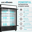 25.1 Cu.Ft Merchandiser Refrigerator Black Low Noise Commercial Refrigerator with Light Box 32-50°F