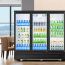 Bluelinecool 55.1 Cu.ft Display Refrigerator for Beverage,3 Glass Door back bar beverage cooler with LED Light Adjustable Shelves,Display Fridge for Shop,Restaurant,Apartment,etc