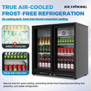 7.4 Cu.Ft Back Bar Cooler 35.4" W Glass Sliding Door Bar Fridge With LED Lighting