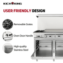 KICHKING Natural Gas/Liquid Propane 2 Burner 48" Range with 36" Griddle and Standard Ovens - 168,000 BTU