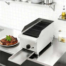 12 Inch Commercial Gas Lava Rock Charbroiler, Countertop Stainless Steel Grill with 1 Burner 28000 BTU, Natural Gas/Propane, Durable Cast Iron Grates, Restaurant BBQ Broiler