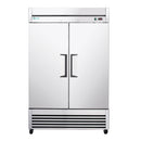 54"Commercial Freezer, 49 Cu.Ft Double Door Stainless Steel Reach-In Freezer, -8~0℉, Air Cooling, 6 Shelves, R290, ETL