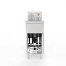Commercial Natural Gas Fryer 120,000 BTU Stainless Steel Floor-Standing Fryer with Casters 50-Pound Oil Capacity Includes 2 Fry Baskets and 4 Heating Tubes Ideal for Restaurants and Food Trucks