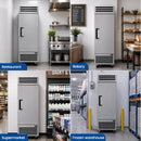 KICHKING 17.2 Cu.Ft Reach-in Freezer, Stainless Steel Single Door -8℉-0℉ Commercial Upright Freezer for Restaurant, Cafe, Bar, Garage