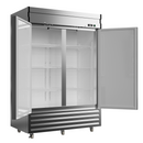 KICHKING 54"W Commercial Reach-In Refrigerator - Solid Door Two Section Stainless Steel Refrigerator