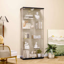 5 Shelf Glass Display Cabinet with 12 Color LED Lights and Remote Control, 2 Glass Doors Curio Cabinet
