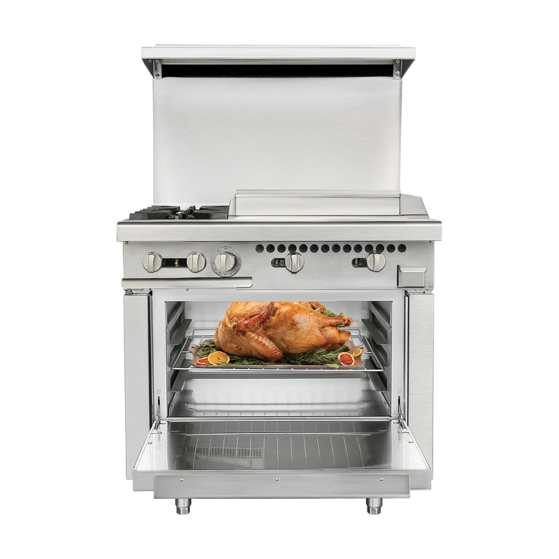 KICHKING 2 Burner Range with Griddle and Standard Ovens 