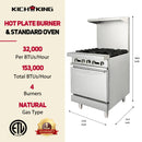 KICHKING 4 Burner 24" Range with Standard Oven 