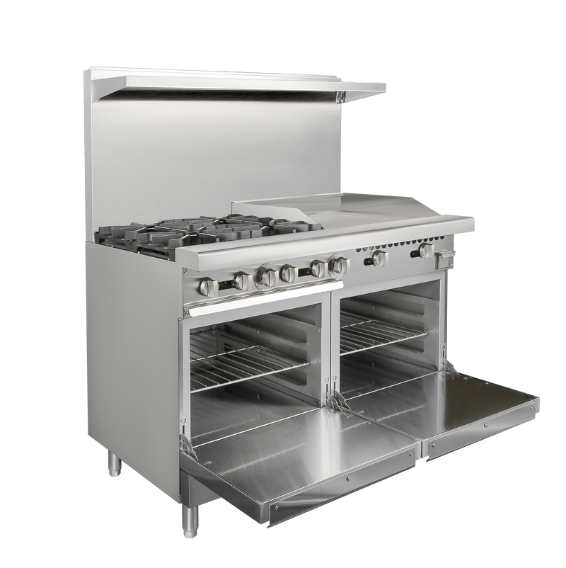 Cooking Performance Group S24-N Natural Gas 4 Burner 24 Range with Space  Saver Oven - 150,000 BTU