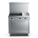 KICHKING 4 Burner Range with Griddle and Standard Ovens 
