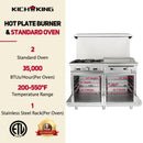 KICHKING 4 Burner with Griddle and 2 Standard Ovens