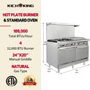 KICHKING 4 Burner with Griddle and 2 Standard Ovens