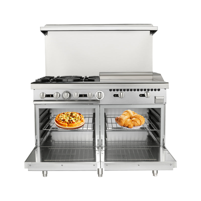 KICHKING 4 Burner with Griddle and 2 Standard Ovens