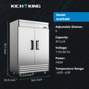 KICHKING 54" Reach-in Freezer