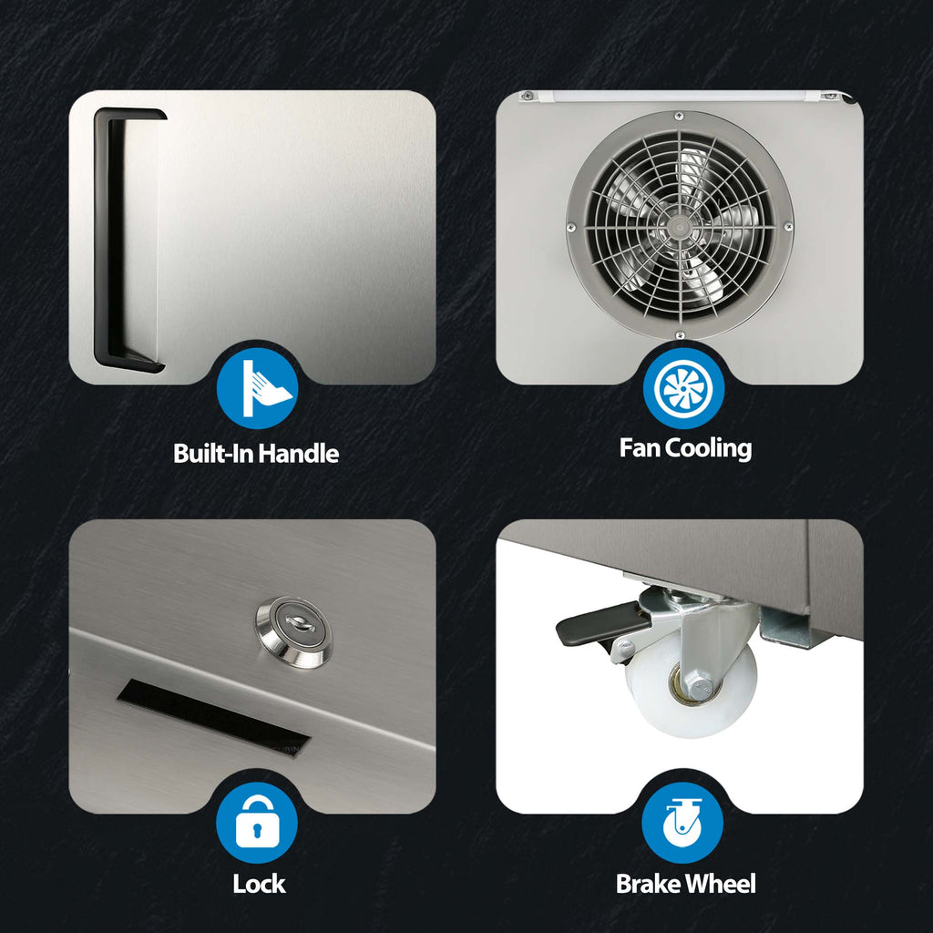 KICHKING 54" Commercial Reachin Freezer Two Section Solid Door