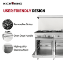 KICHKING 6 Burner Range with Griddle and 2 Standard Ovens 