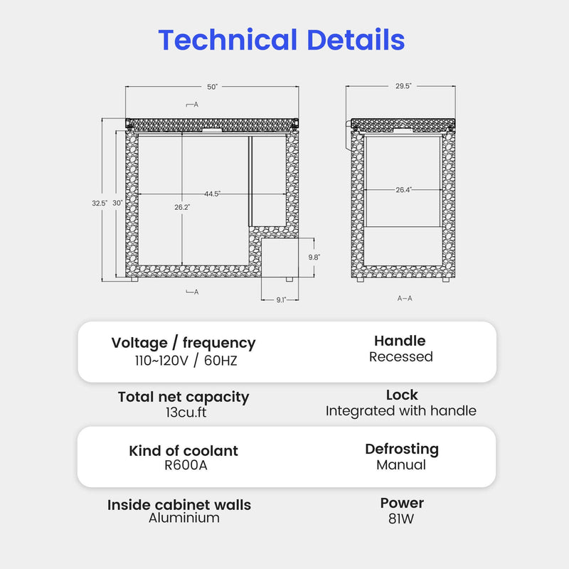 KICHKING Commercial Chest Freezers