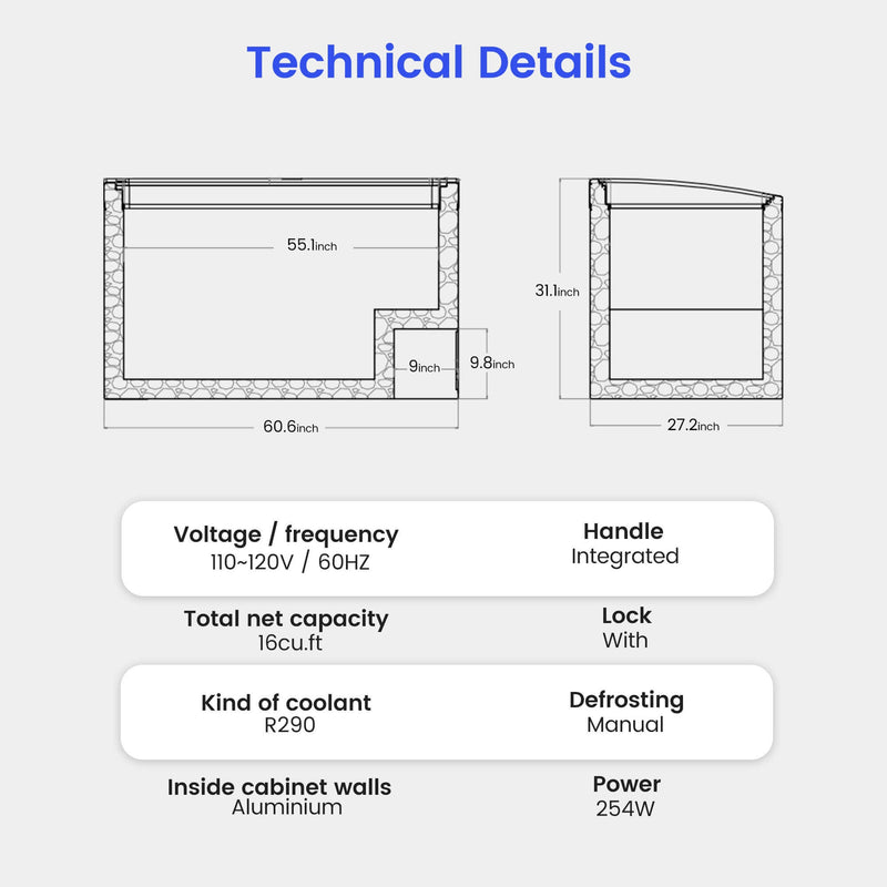 KICHKING Commercial Chest Freezer