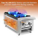 HOCCOT 12"  2 Burners Commercial Countertop Hot Plate Range Gas Stove