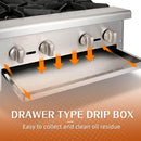 KICHKING Commercial Hot Plate Countertop Range Gas Stove