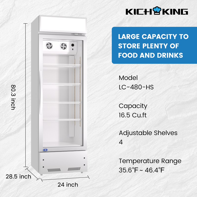 KICHKING Commercial Merchandiser Refrigerator LC-480-HS