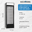 KICHKING lightbox commercial merchandiser refrigerator with 8.0 cubic feet and 21.7" width × 21.1" deep × 69.9" high LC-260-HS 