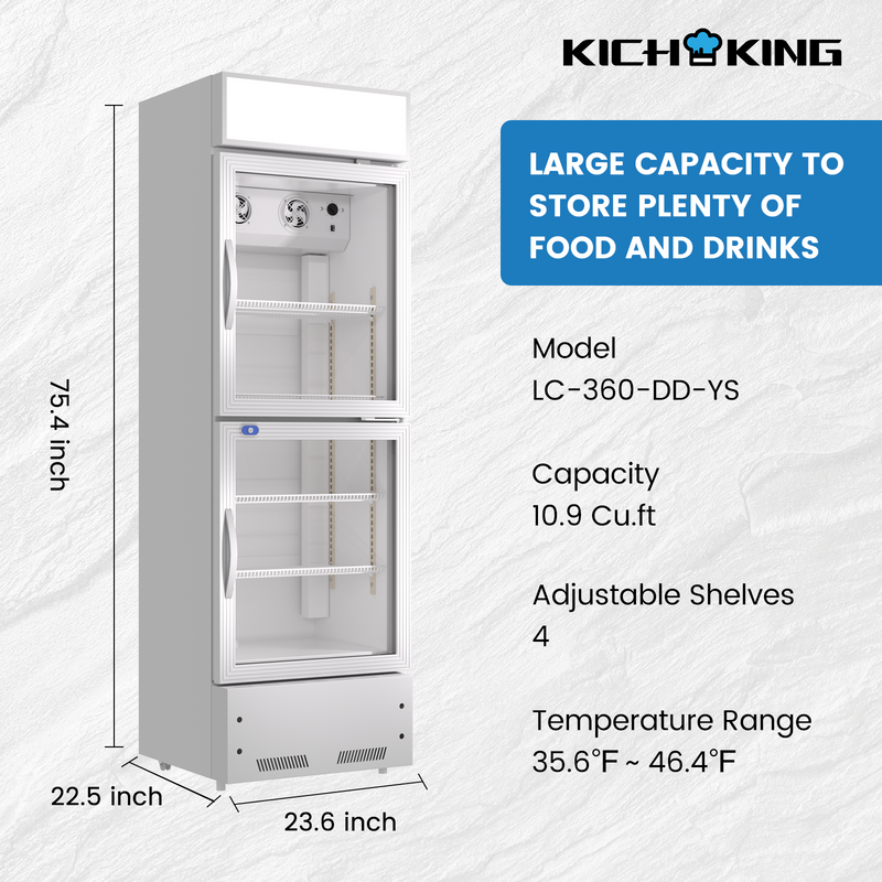 KICHKING Commercial Merchandiser Refrigerator Light Box LC-360DD-YS