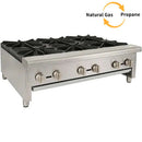 HOCCOT 36" 6 Burners Commercial Hot Plate Countertop Range Gas Stove