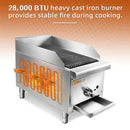 HOCCOT 12”  Gas Countertop Radiant Lava Rock Charbroiler - 28,000 BTU