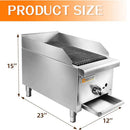 HOCCOT 12”  Gas Countertop Radiant Lava Rock Charbroiler - 28,000 BTU