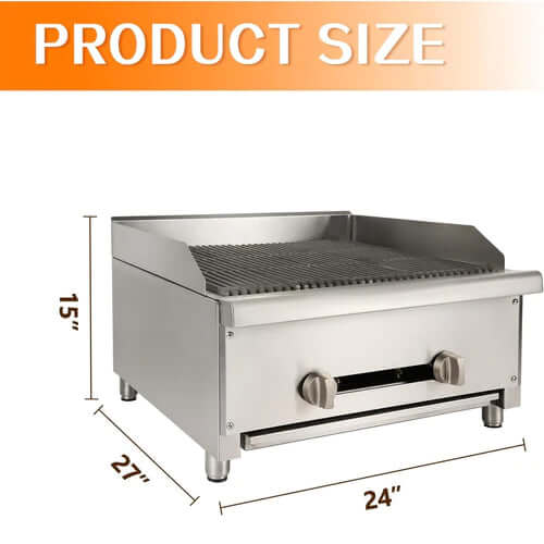 HOCCOT 24”  Gas Countertop Radiant Charbroiler - 56,000 BTU