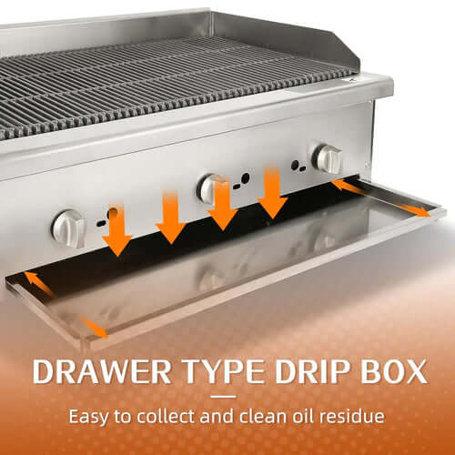 HOCCOT 36”  Gas Countertop Radiant Charbroiler - 84,000 BTU