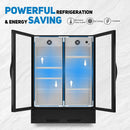 double-layer tempered glass door for two-section commercial merchandiser refrigerator