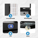 Low-profile handle, self-closing door, door lock, universal wheel
with brake for glass door display merchandiser refrigerator