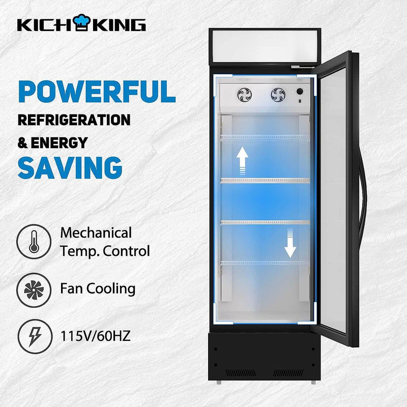 glass door commercial merchandiser refrigerator with adjustable shelves