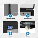 Low-profile handle, self-closing door, door lock, universal wheel
with brake for glass door display merchandiser refrigerator