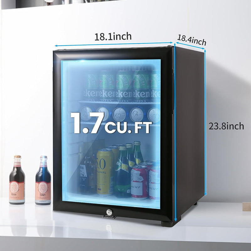 KICHKING 1.7 Cu.ft Mini Merchandiser Refrigerator Cooler Black