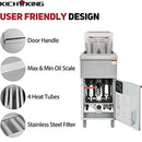 KICHKING 4 Tube Natural Gas/Liquid Propane 50 lbs  Stainless Steel Floor Fryer  - 120,000 BTU