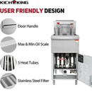 KICHKING 5 Tube Natural Gas 90 lbs  Stainless Steel Floor Fryer - 150,000 BTU