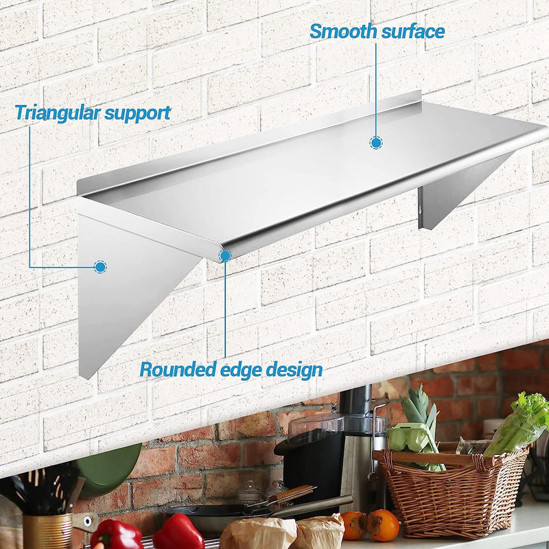 KICHKING Wall Mounted Food Service Storage Rack Shelves