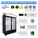 49 Cu. Ft Merchandiser Refrigerator Glass Door Commercial Beverage Refrigerators With LED Light Box